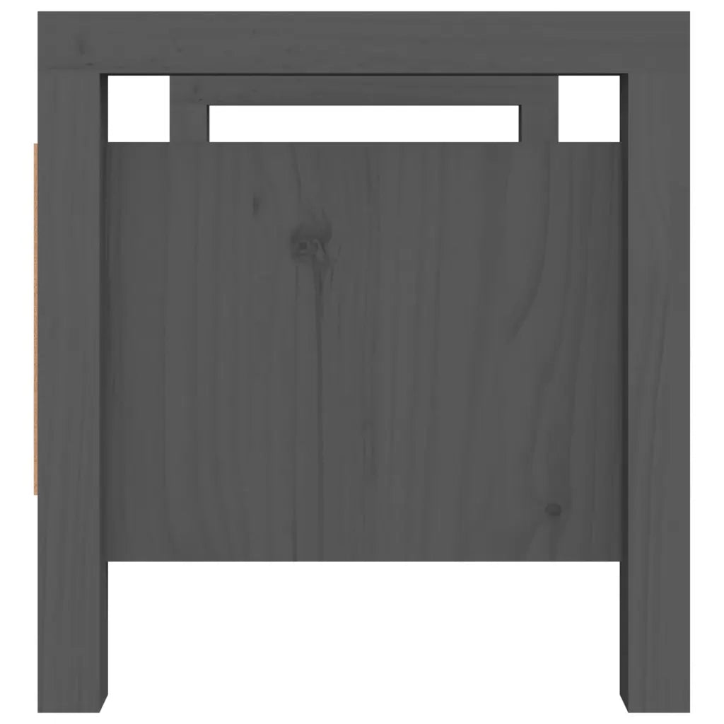 Panca da Ingresso Grigio 80x40x43 cm in Legno Massello di Pino
