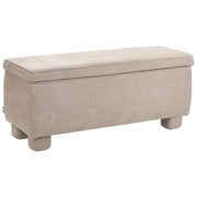Panca da ingresso con contenitore gambe in legno di pioppo in tessuto facile da pulire beige piano ribaltabile stile moderno