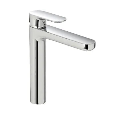 Set miscelatori lavabo alto e bidet Kreo in ottone cromato con piletta