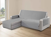 Copridivano Per Divani Con Penisola Lato Destro Modello Sphere Grigio - 190 cm - Grigio