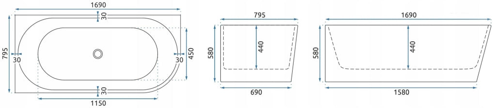 Vasca Bagno Sydney Bellanto Bellanto Sinistra 170cm Copritappo oro spazzolato