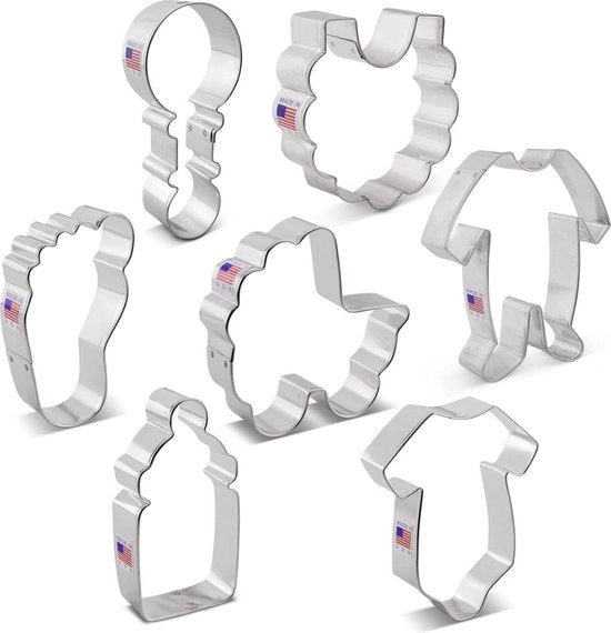 Set per Festa di Benvenuto e Svelamento del Sesso - Forme da Cucina Creative per Eventi Speciali - Realizzato negli Stati Uniti d'America con Acciaio di Cottura Sicuro
