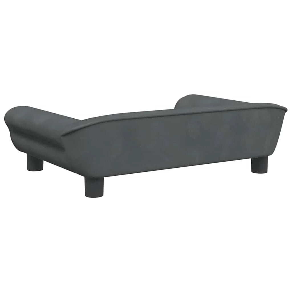 Cuccia per cani comoda cesta da divano scura 70 x 48 x 22 cm velluto grigio 02_0043178