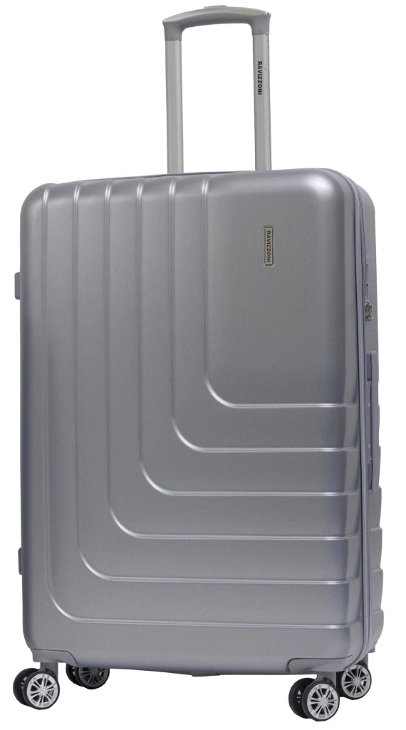 Trolley Valigia Grande Rigida in ABS 4 Ruote TSA Ravizzoni Titanio Silver