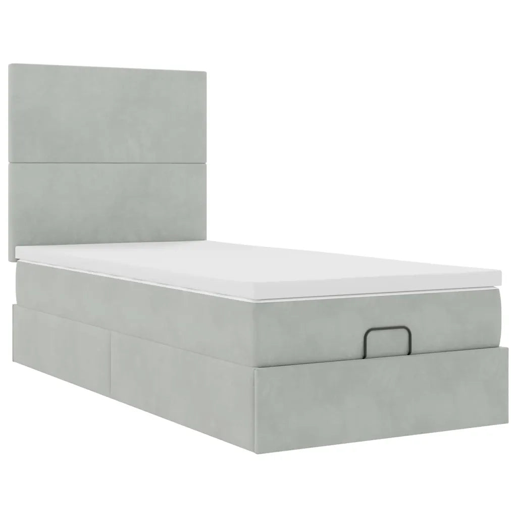 Struttura Letto Pouf con Materassi 100x200 cm Velluto