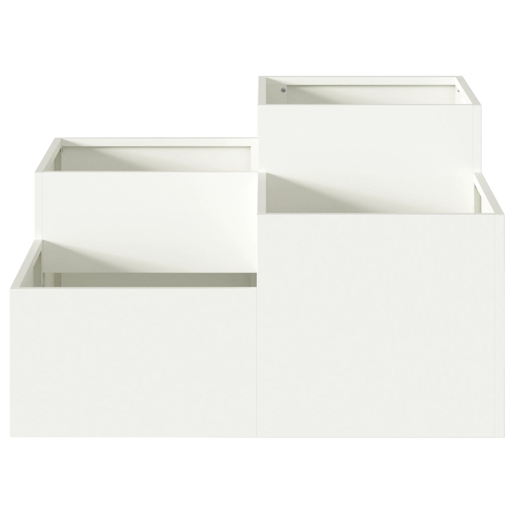 Fioriera da Giardino 80x80x48 cm Acciaio Bianco
