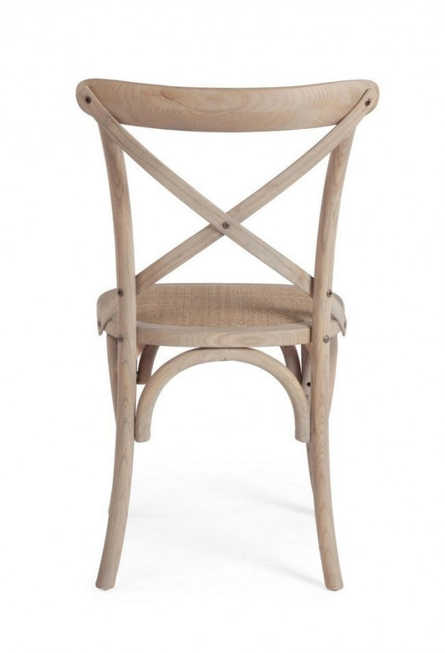 Sedia Cross Grigio Naturale in Legno