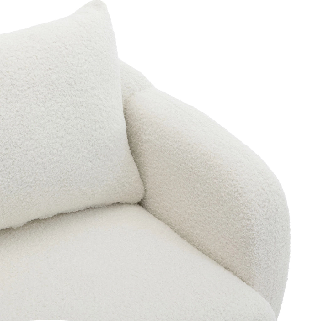 Poltrona singola in teddy con cuscino; bianco; 71 x 72 x 71 cm