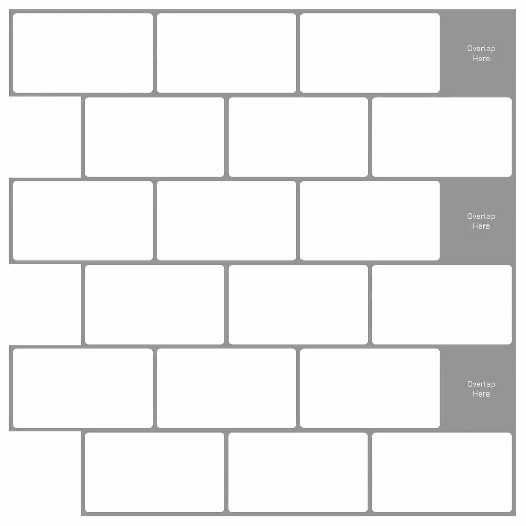 Piastrella subway 20 pz Bianco e Grigio 30 x 30 cm CFW7260063