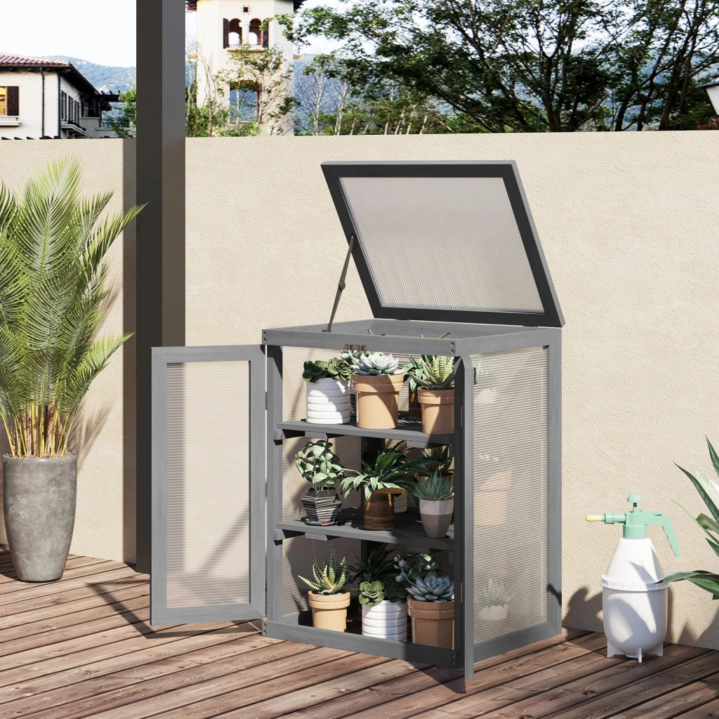 Serra da Giardino ¨C Zephmum ¨C Legno e Policarbonato Trasparente 58x44x78cm