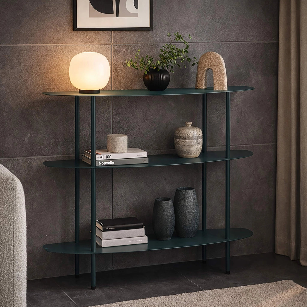 Gamitimi, Consolle 3 Ripiani, 6x31x93h cm Verde Ottanio