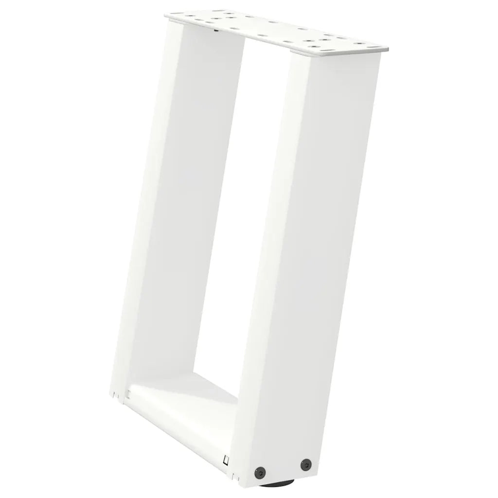 Gambe per Tavolino da CaffÃ¨ a Forma di U 2 pz Bianche 38x(42-43) cm Acciaio