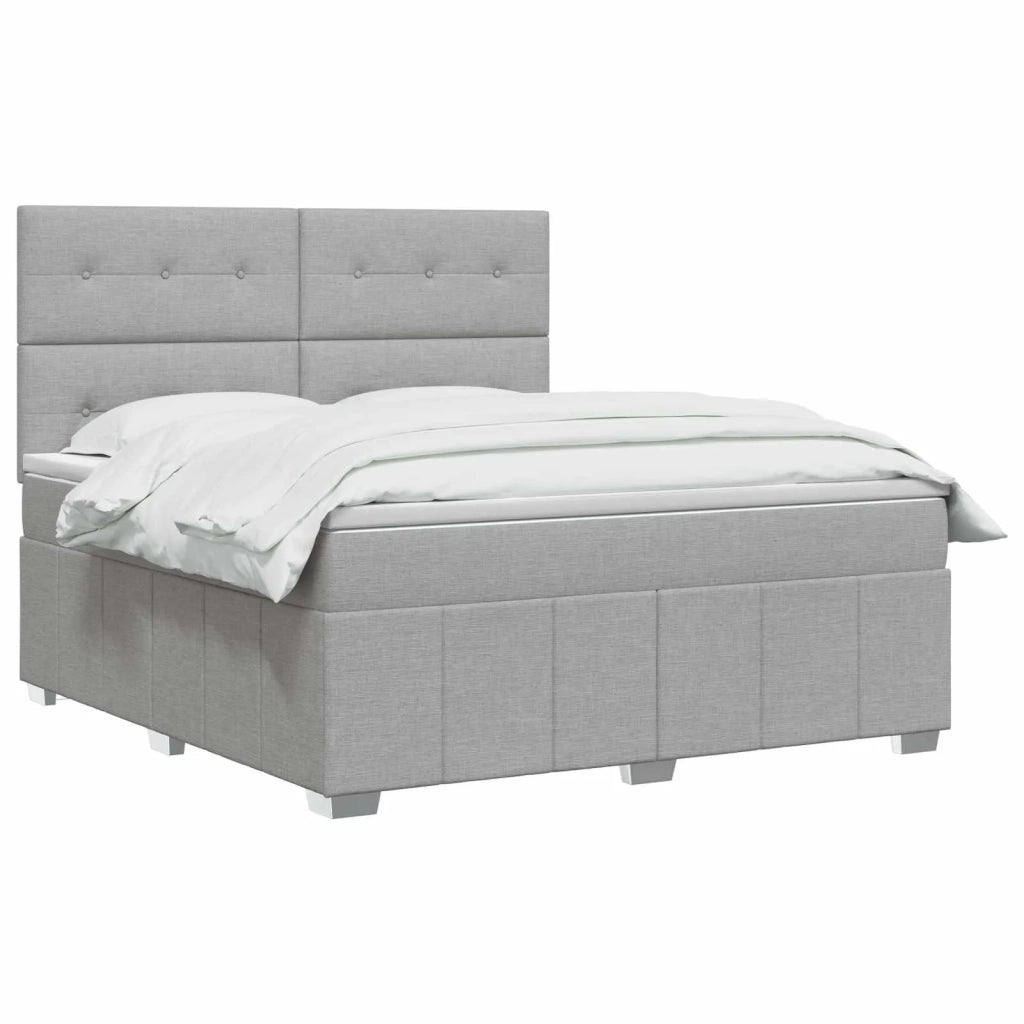 Letto box spring con materasso Grigio Chiaro 140 x 190 cm 3454134