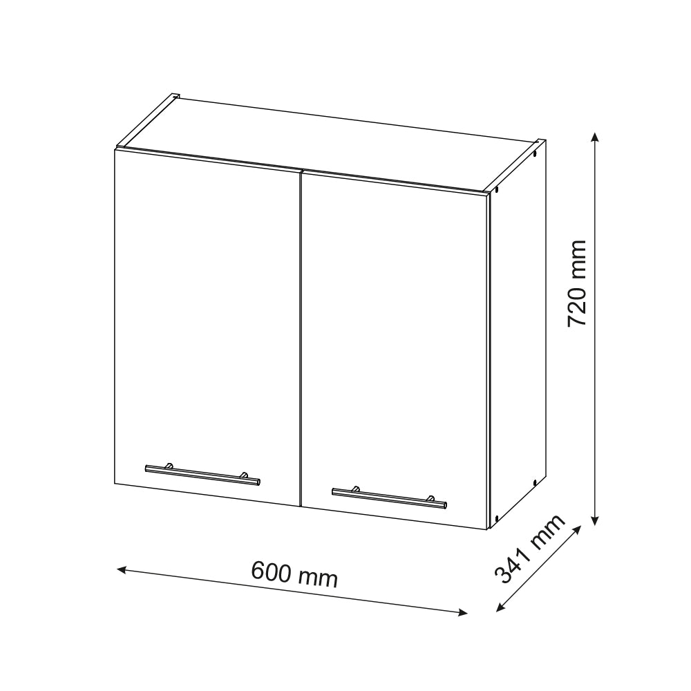 Pensile da cucina Fame-Line Bianco lucido/Rovere dorato 60 cm Vicco