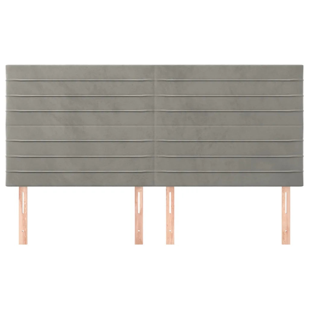Testiera-Testata Decorativa Grigio Chiaro 180x5x118/128 cm Velluto 215871