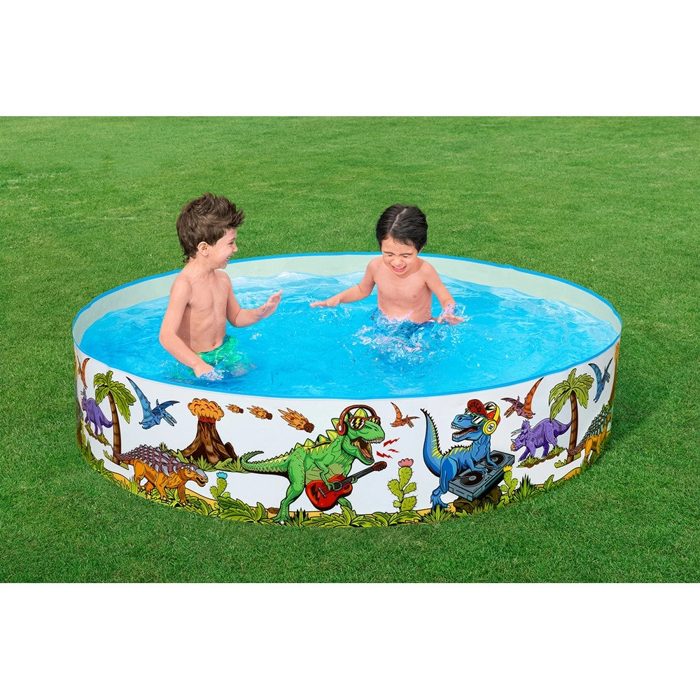 Trade Shop - Piscina Rigida Per Bambini 2+ Anni Con Motivo A Dinosauri ø183x38cm 946lt Giardino 55022 -