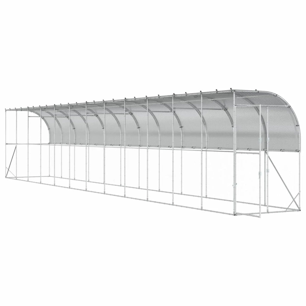 Gabbia per Polli Contro il Muro Argento 600 x 150 x 215 cm 3434725