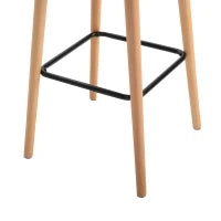 Sgabelli da Bar Design Scandinavo - Set di 2 Sgabelli da Bar Grand Comfort con Poggiapiedi e Braccioli - Legno Massiccio Lino Beige