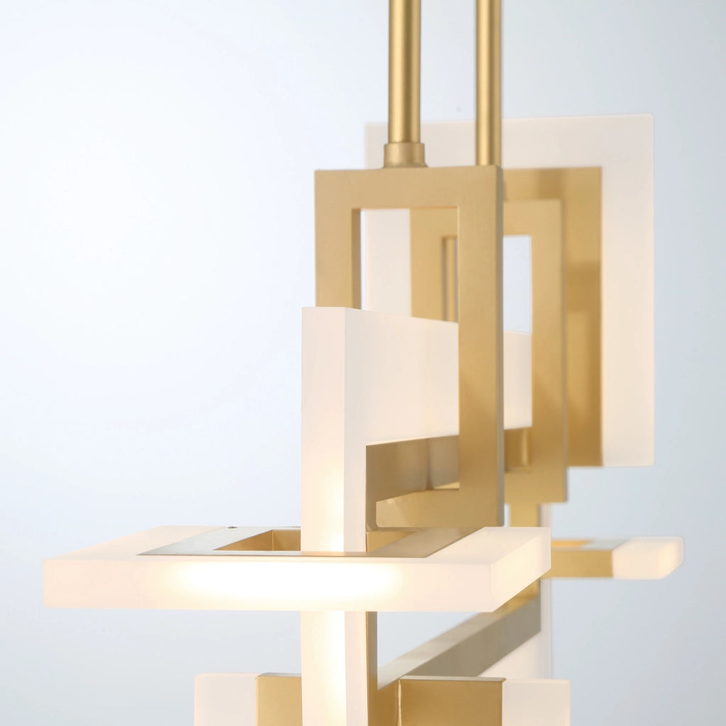 Lampada a sospensione geometrica Quintiesse Inizio 84cm oro LED 46W