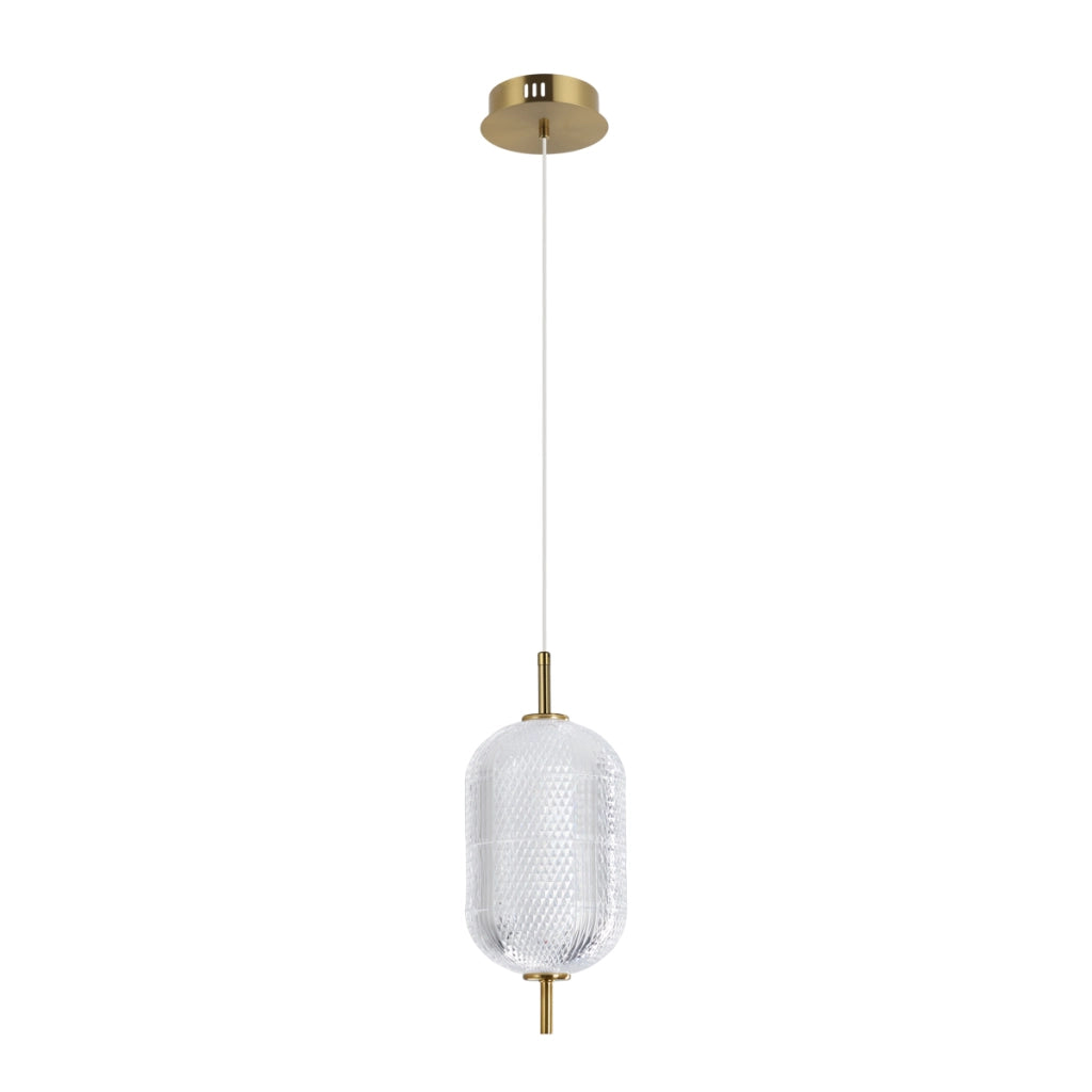 Sospensione Italux Corado oro acrilico ovale LED 10W