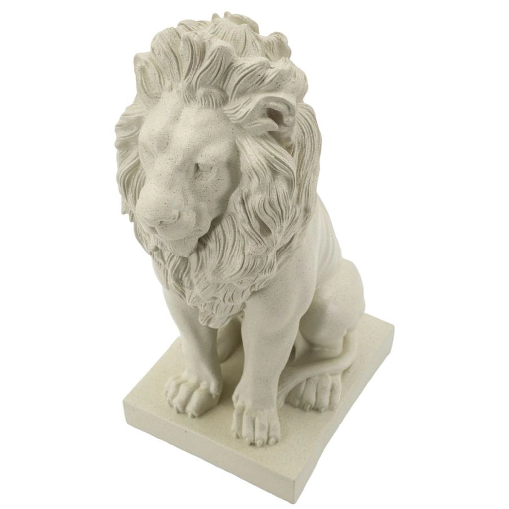 Scultura Leone 3, Beige, Poliresina, 17,5x25x40 cm