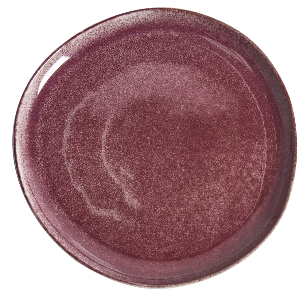 Set di 12 stoviglie in gres caolino fatto a mano con smalto reattivo bordeaux Cucina Sala da pranzo