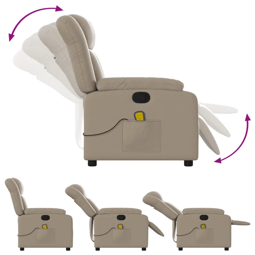 Poltrona Massaggiante | Sedia Relax Reclinabile cappuccino in Similpelle