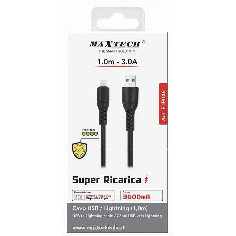 Trade Shop - Cavo Usb Lightning 3a 1mt Super Ricarica Dati Resistente Iphone Ipad Ipod F-ip046 -