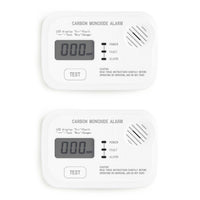 Set 2x Rilevatore monossido di carbonio con display 120 x 74 x 31 mm, allarme CO con batterie sostituibili incluse