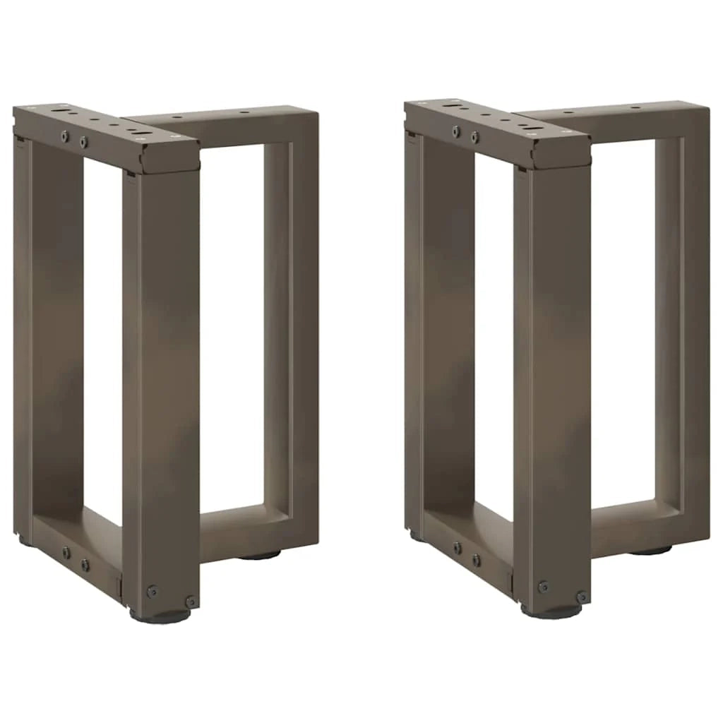 Set di 2 gambe robuste a T per tavolino da caffè 38 x 25 x 42 cm con piedini regolabili design moderno acciaio nero 02_0057297