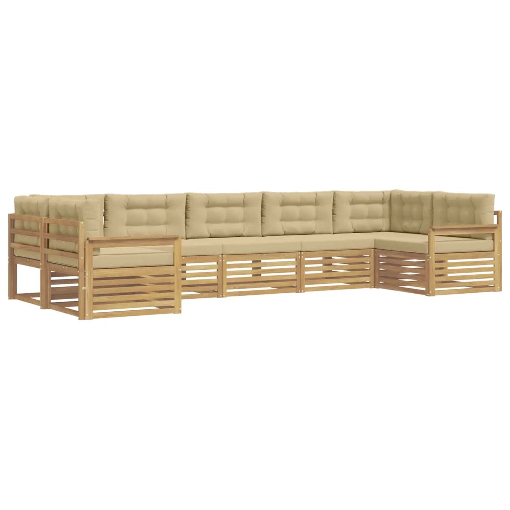 Set di divani da esterno con cuscino 7 pcs Bianco e Beige 3391073