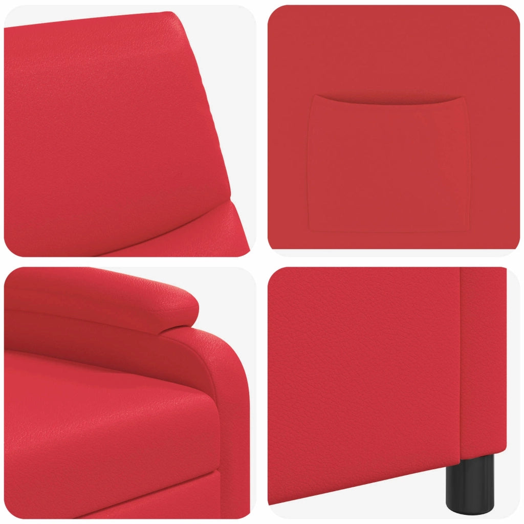 Divano Sedia-Poltrona reclinabile Rosso Similpelle 590911