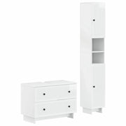 Set di Armadi da Bagno da 2 Pezzi EDE Bianco Lucido 3417499