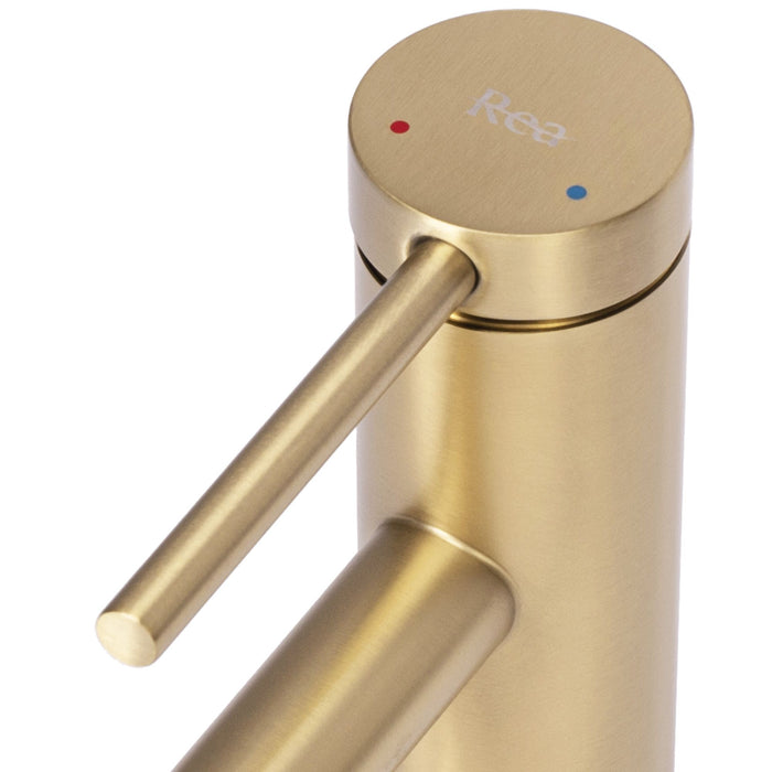 Rubinetto Da Lavabo Rea Foss Gold Brush Low