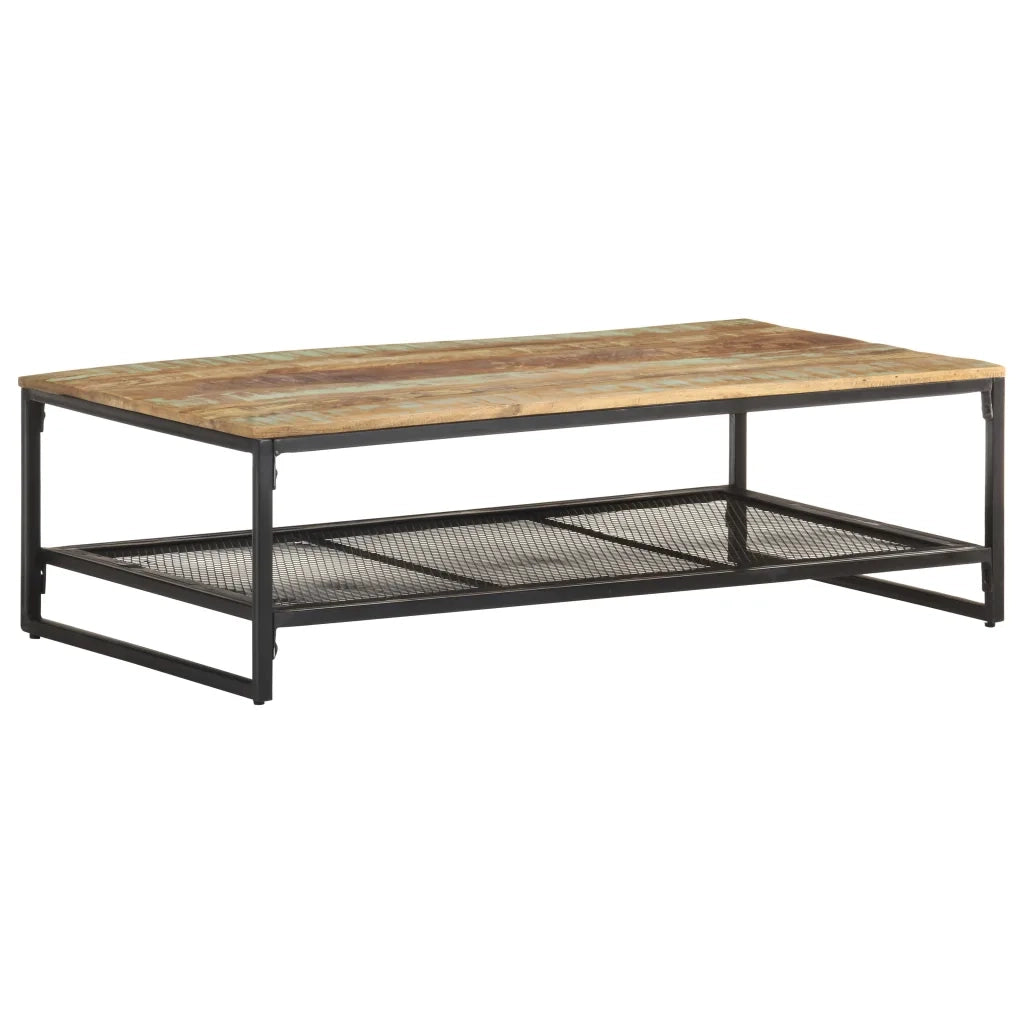 Tavolino da Salotto 110x60x35 cm in Legno Massello di Recupero 320245