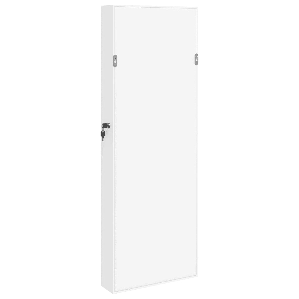 Armadio Portagioie con Specchio a Muro-Specchiera Portagioie Bianco 37,5x10x106 cm 868579