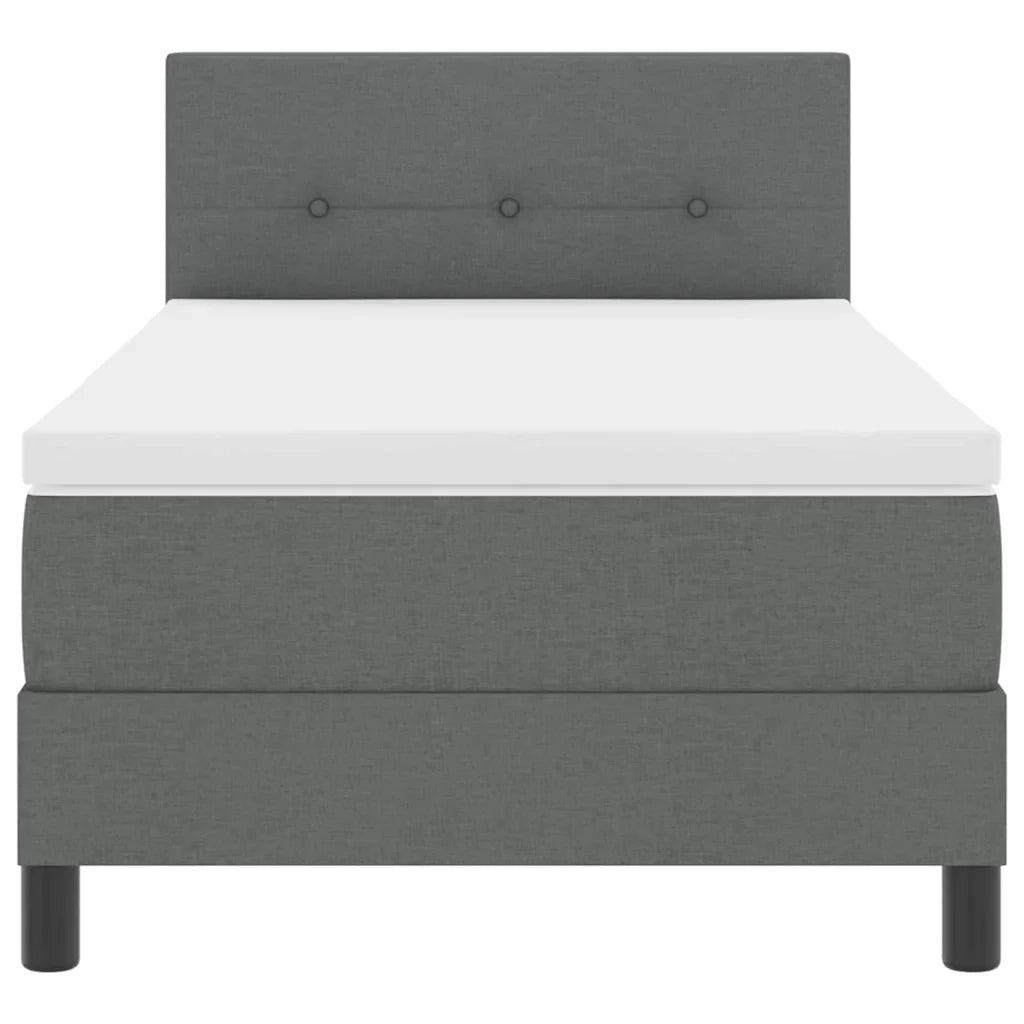Letto a molle con materasso Grigio scuro 100 x 200 cm Tessuto 3342185