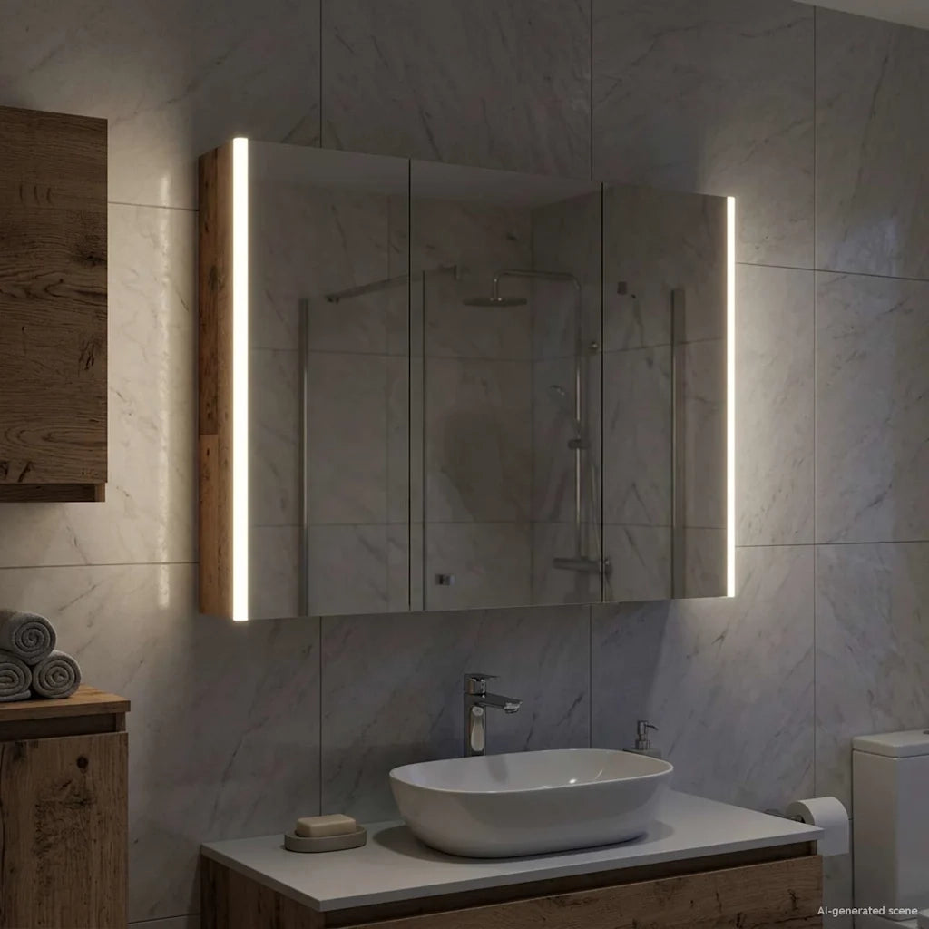 Mobiletto per specchio da bagno Legno vecchio 889277