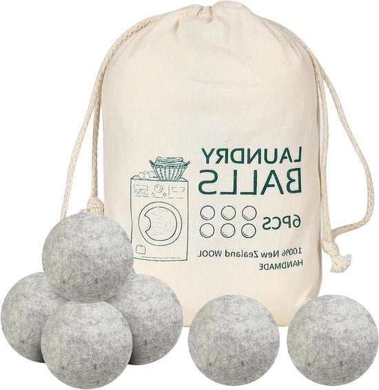 Set di 6 palline per la macchina per il bucato - Palline per bucato manufatturate a mano - Riduce il tempo di asciugatura e le rughe in modo efficace.