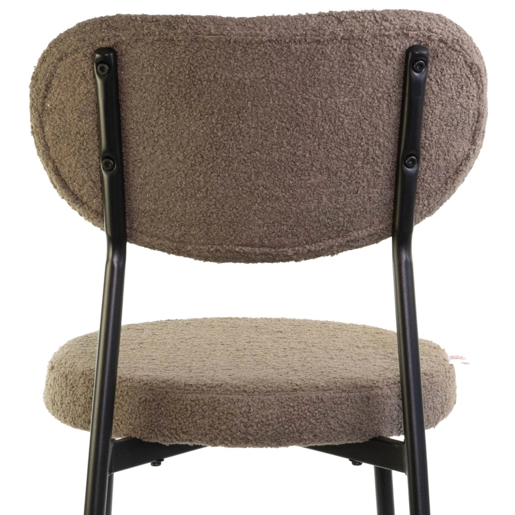 Marvin Sedia Chicago Teddy con Struttura in Metallo Nero Seduta Imbottita in Morbido Cotone Boucl X4 CHICAGO TEDDY CAFFE