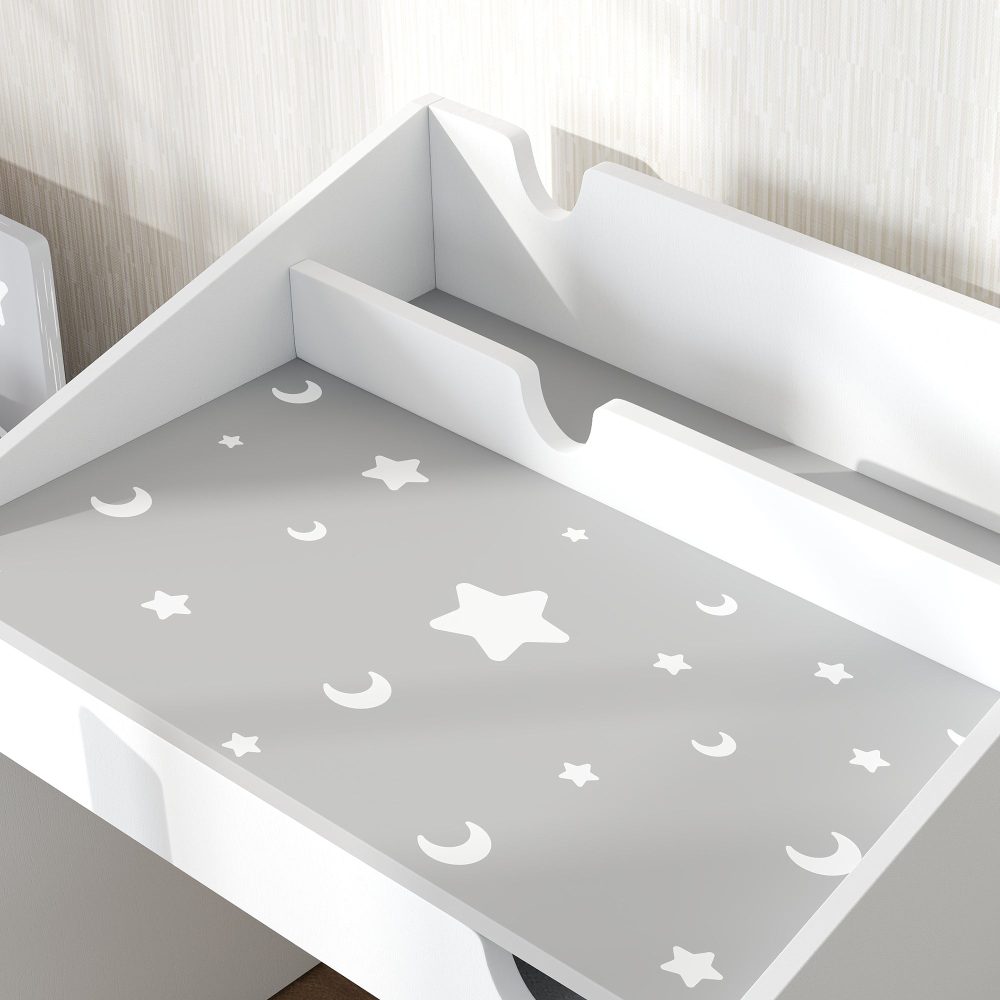 Banco Scuola con Sedia per Bambini 3-6 Anni 69x50x75 cm con Ripiano e Cassetto in MDF Grigio