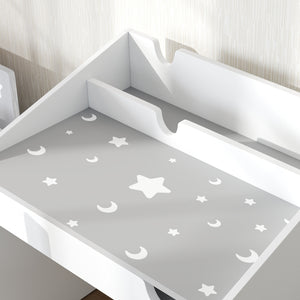 Banco Scuola con Sedia per Bambini 3-6 Anni 69x50x75 cm con Ripiano e Cassetto in MDF Grigio