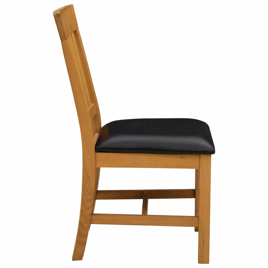 Sedia da pranzo 2 pz Legno di Quercia Massello Nero 42039157