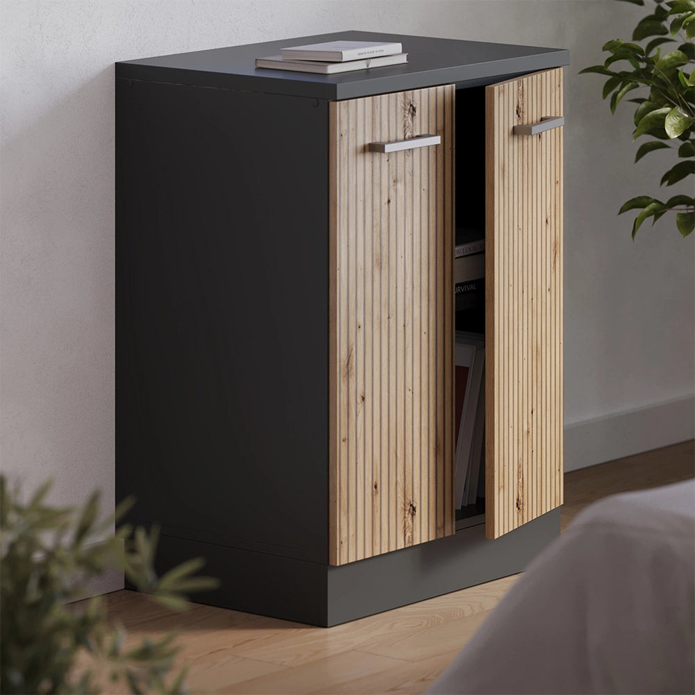 Mobile per mansarda Rion Rovere artigianale/Antracite 60 x 83.8 cm senza inclinazione con 2 ante Vicco