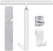 Asciugamano per doccia con gancio - pulitore di vetro per bagno - bianco