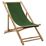 Sedia a Sdraio in BambÃ¹ e Tela Verde cod mxl 8878