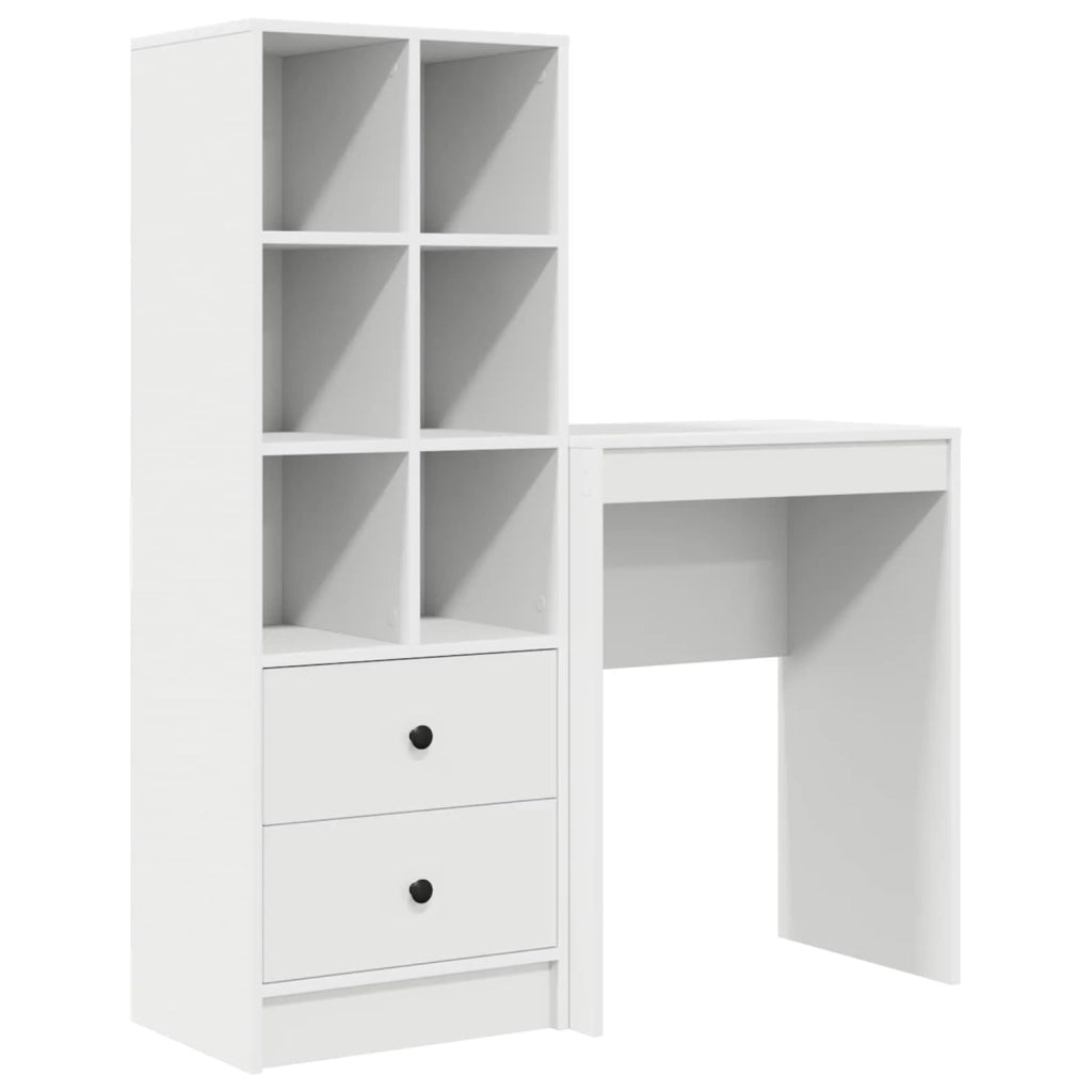 Scrivania con cassetto con lo scaffale 2 pcs Bianco 3337297