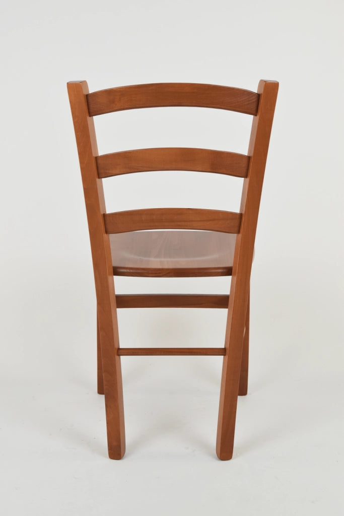 Set 2 Sedie Venice Tommychairs, robusta struttura in legno di faggio verniciata in ciliegio e seduta in legno