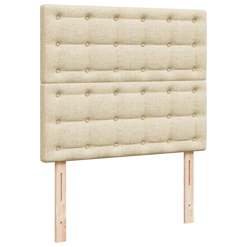 Struttura Letto Pouf con Materasso Crema 120x190 cm in Tessuto 3314160