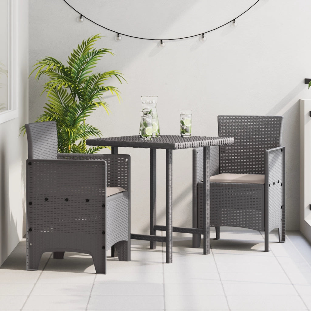 Sedie da Giardino con Cuscini 2 pz Grigio Chiaro Polyrattan
